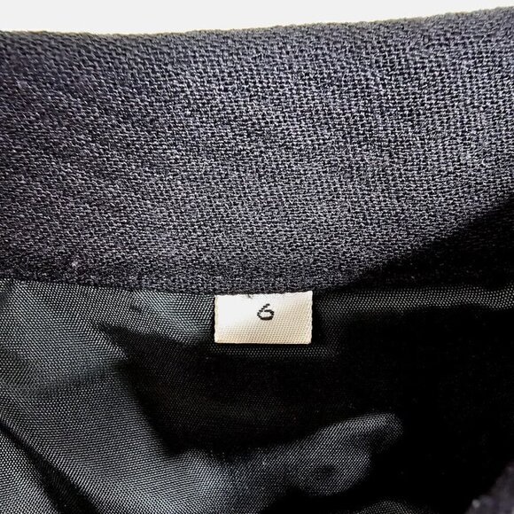 Vintage CALVIN KLEIN 100% Wool Skirt BLACK size 6 Preppy Twee Pencil Straight - Picture 5 of 9